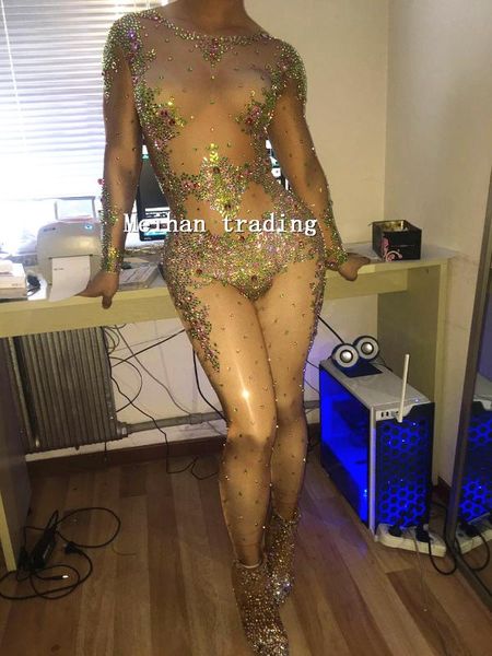 big crystals colorful nice jumpsuit women's prom costume stage wear bodysuit female singer rhinestones nude skinny outfit, Black;white
big crystals colorful nice jumpsuit women's prom costume stage wear bodysuit female singer rhinestones nude skinny outfit, Black;white
