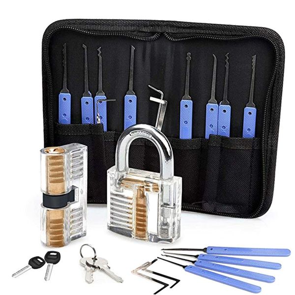 Lock Pick Set 17-Piece Lock Picking Tools With 2 Clear Practice And Training Locks
Lock Pick Set 17-Piece Lock Picking Tools With 2 Clear Practice And Training Locks