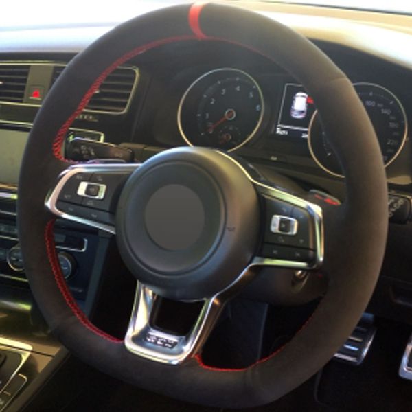 diy hand-stitched black suede car steering wheel cover for volkswagen golf 7 gti golf r mk7 vw polo gti scirocco 2015 2016
diy hand-stitched black suede car steering wheel cover for volkswagen golf 7 gti golf r mk7 vw polo gti scirocco 2015 2016