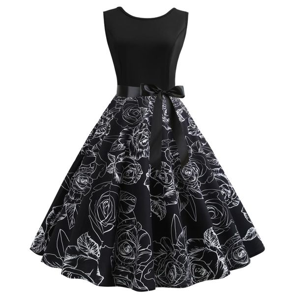 2019 vintage dress sleeveless floral print loose dress fashion casual women robe femme plus size vestidos, Black;gray
2019 vintage dress sleeveless floral print loose dress fashion casual women robe femme plus size vestidos, Black;gray