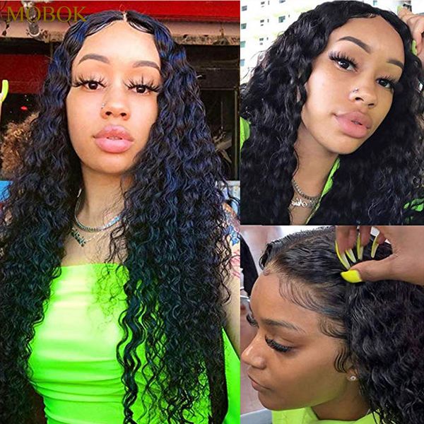 new 13x4 lace front human hair wig with baby hair pre plucked deep wave wig brazil brazilian curly human hair wig, Black
new 13x4 lace front human hair wig with baby hair pre plucked deep wave wig brazil brazilian curly human hair wig, Black