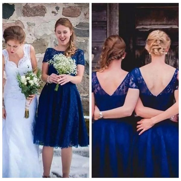 2019 vintage full lace short sleeves a-line bridesmaids dresses knee length v-shape back vestidos de honor of maid formal bridesmaid, White;pink
2019 vintage full lace short sleeves a-line bridesmaids dresses knee length v-shape back vestidos de honor of maid formal bridesmaid, White;pink