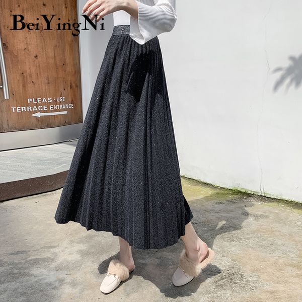 beiyingni korean pleated midi skirt for woman high waist slim knitted vintage skirts womens casual autumn ladies saia faldas, Black
beiyingni korean pleated midi skirt for woman high waist slim knitted vintage skirts womens casual autumn ladies saia faldas, Black