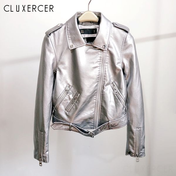 spring autumn women pu leather jacket woman zipper belt short coat female motorcycle silver faux leather outwear, Black
spring autumn women pu leather jacket woman zipper belt short coat female motorcycle silver faux leather outwear, Black