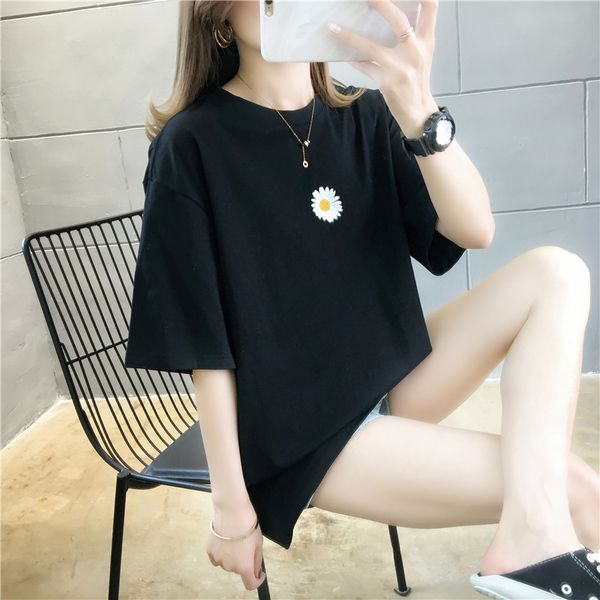 the new spring clothing loose short sleeve t-shirt, jacket design feeling small daughters ins warfare red little daisy, White
the new spring clothing loose short sleeve t-shirt, jacket design feeling small daughters ins warfare red little daisy, White
