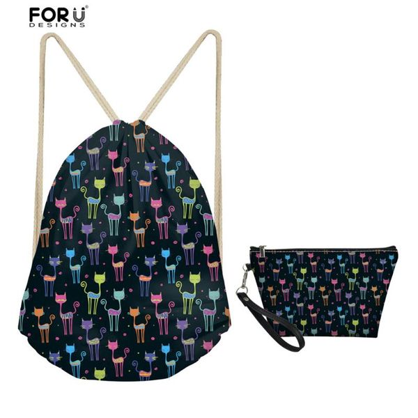 forudesigns lovely cat pattern 2pcs/set drawstring bags for women travel cosmetic bag foldable fitness storage kids school bags
forudesigns lovely cat pattern 2pcs/set drawstring bags for women travel cosmetic bag foldable fitness storage kids school bags