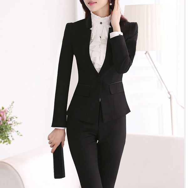 womens formal suits workwear office uniform designs women office suits blazers feminino spa uniform elegant business pant, White;black
womens formal suits workwear office uniform designs women office suits blazers feminino spa uniform elegant business pant, White;black