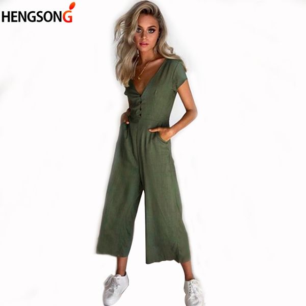 deep v neck button short sleeve summer fashion casual soild rompers female new women wide leg jumpsuit playsuit, Black;white
deep v neck button short sleeve summer fashion casual soild rompers female new women wide leg jumpsuit playsuit, Black;white