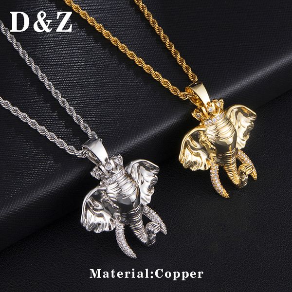 d&z iced out bling cubic zirconia crown elephant king pendant necklace for hipster rock jewelry accessories, Silver
d&z iced out bling cubic zirconia crown elephant king pendant necklace for hipster rock jewelry accessories, Silver
