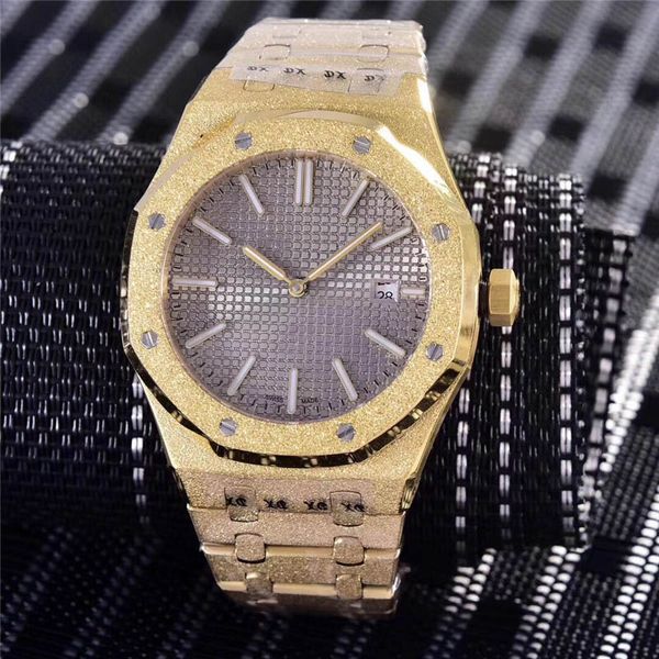 41mm new frosted mens watch steel strap automatic/quartz movement 18k gold rose gold dial sports bling shinning wristwatch date, Slivery;brown
41mm new frosted mens watch steel strap automatic/quartz movement 18k gold rose gold dial sports bling shinning wristwatch date, Slivery;brown