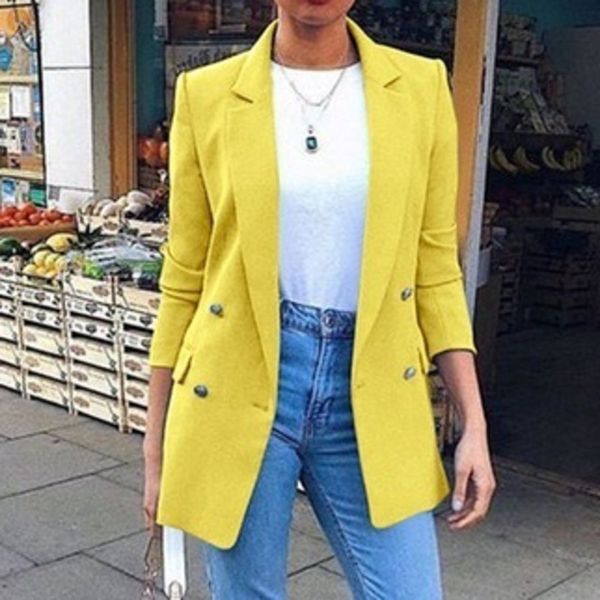 jacket solid office lady blazers notched single button streetwear khaki jacket in a cage female women blazers, White;black
jacket solid office lady blazers notched single button streetwear khaki jacket in a cage female women blazers, White;black