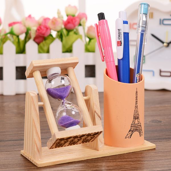 2pcs student gift rotating hourglass pen holder creative timer swing office stationery wooden pen insert crafts
2pcs student gift rotating hourglass pen holder creative timer swing office stationery wooden pen insert crafts