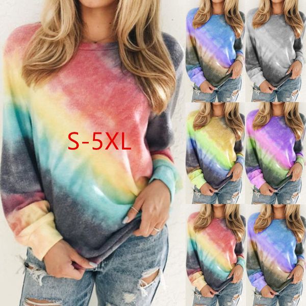 fashion women ladies rainbow gradient sweatshirts long sleeve round collar pullover tee loose t shirt tie dye oversize casual d21705, White
fashion women ladies rainbow gradient sweatshirts long sleeve round collar pullover tee loose t shirt tie dye oversize casual d21705, White