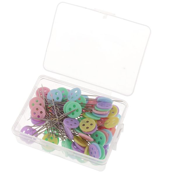 100 piece platsic buttons head sewing pins safety pin for quilting sewing crafts, Black
100 piece platsic buttons head sewing pins safety pin for quilting sewing crafts, Black