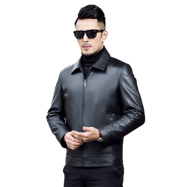 men spring autumn leather jacket casual short sheepskin male down coats 2019 new business leisure winter large size outerwear y4, Black
men spring autumn leather jacket casual short sheepskin male down coats 2019 new business leisure winter large size outerwear y4, Black