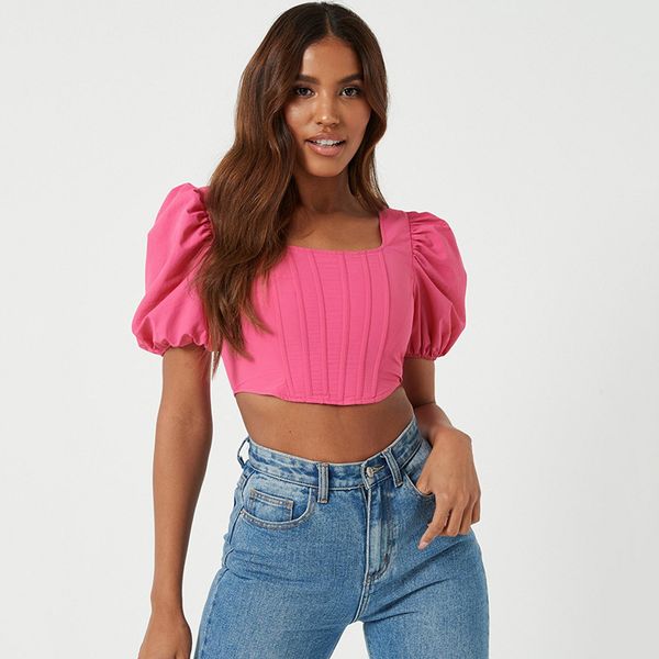 women's blouses & shirts women square neck short elastic puff sleeve back zipper summer holiday bone evening party clubwear, White
women's blouses & shirts women square neck short elastic puff sleeve back zipper summer holiday bone evening party clubwear, White