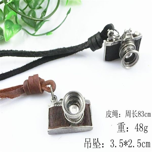 elling wish cowhide necklace european and american mens necklace camera pendant alloy leather couple accessories, Silver
elling wish cowhide necklace european and american mens necklace camera pendant alloy leather couple accessories, Silver