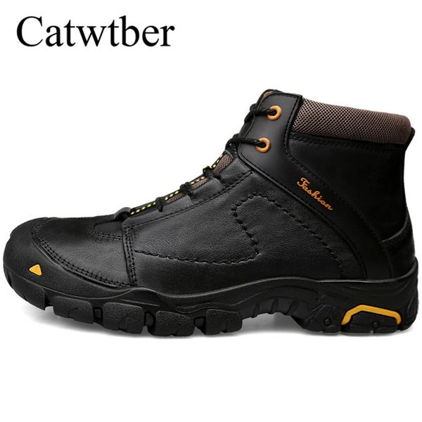 catwtber men boots cow leather outdoor work ankle boots protect zapatos hombre comfortable sneakers high-top, Black
catwtber men boots cow leather outdoor work ankle boots protect zapatos hombre comfortable sneakers high-top, Black