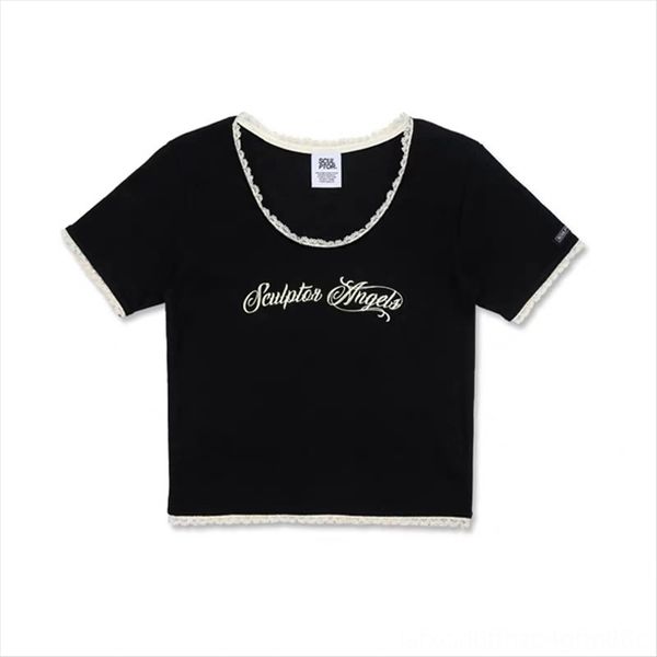 sculptor short t-shirt girls navel slim stretch slim figure t-shirt lace lace top, White
sculptor short t-shirt girls navel slim stretch slim figure t-shirt lace lace top, White