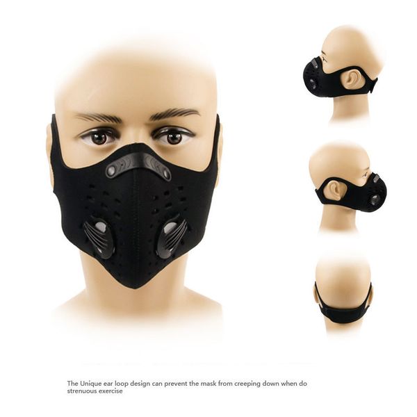 cycling face mask sport bike mask training pm 2.5 dustproof bicycle +activated carbon filter breathable face shield, Black
cycling face mask sport bike mask training pm 2.5 dustproof bicycle +activated carbon filter breathable face shield, Black