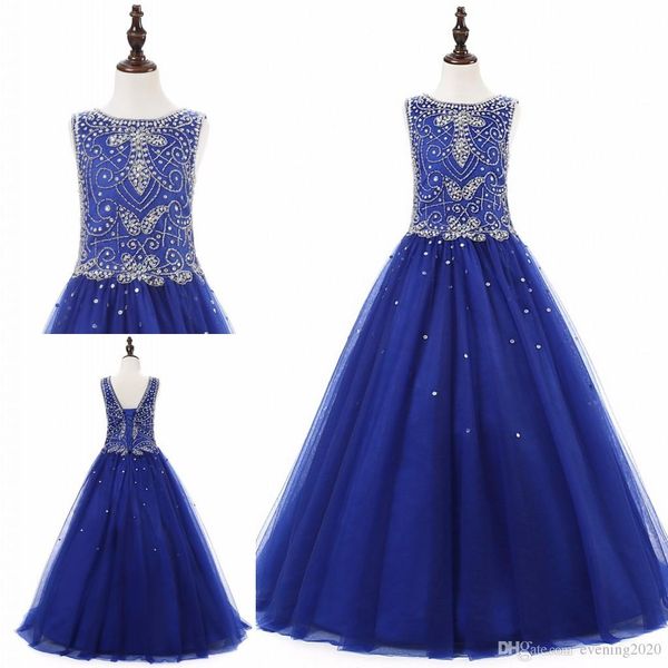 2019 luxurious a-line lace-up flower girl dresses sleeveless jewel beaded sequins kids formal wear pageant girl dresses custom made, White;blue
2019 luxurious a-line lace-up flower girl dresses sleeveless jewel beaded sequins kids formal wear pageant girl dresses custom made, White;blue