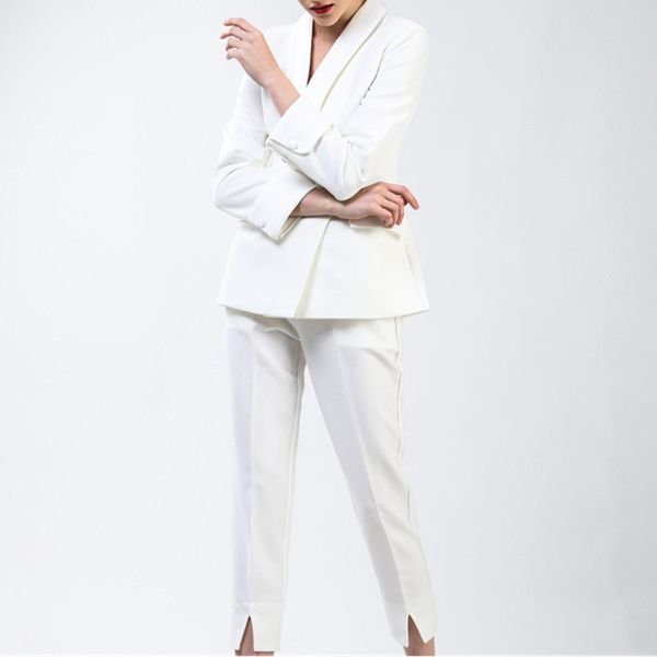 professional suit pants suits women temperament white suit female summer thin blazer with pants two-piece, White;black
professional suit pants suits women temperament white suit female summer thin blazer with pants two-piece, White;black