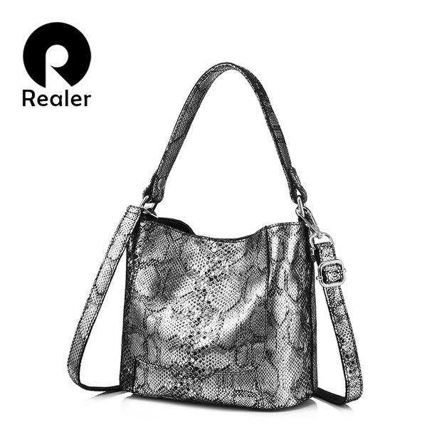 realer women handbag genuine leather shoulder crossbody bag small tote bucket bag ladies messenger bags with animal print silver
realer women handbag genuine leather shoulder crossbody bag small tote bucket bag ladies messenger bags with animal print silver
