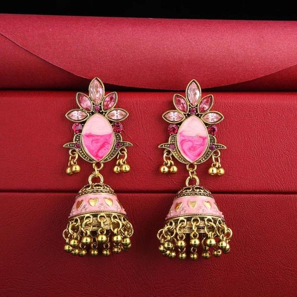 colorful crystal beads tassel jhumka earrings for women ethnic vintage gold alloy bohemian flower bells drop earrings, Silver
colorful crystal beads tassel jhumka earrings for women ethnic vintage gold alloy bohemian flower bells drop earrings, Silver
