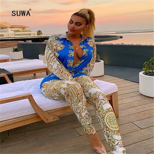 european style print lady suits long sleeve shirt and skinny pants 2 piece set vintage fashion outfit, White
european style print lady suits long sleeve shirt and skinny pants 2 piece set vintage fashion outfit, White