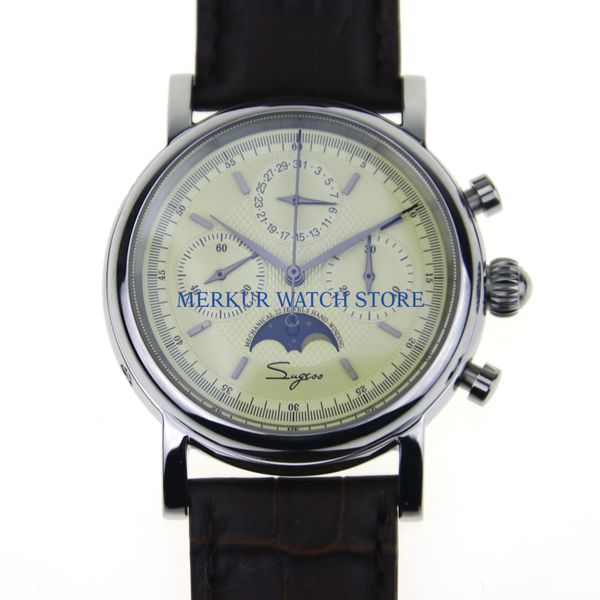 sugess mens watch mechanical chronograph pilot 1963 dress watch dress seagull movement st1908, Slivery;brown
sugess mens watch mechanical chronograph pilot 1963 dress watch dress seagull movement st1908, Slivery;brown