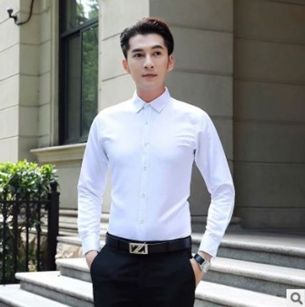 oeak 2020 new youth korean slim slim men's white shirt new men's long sleeve shirt, White;black
oeak 2020 new youth korean slim slim men's white shirt new men's long sleeve shirt, White;black