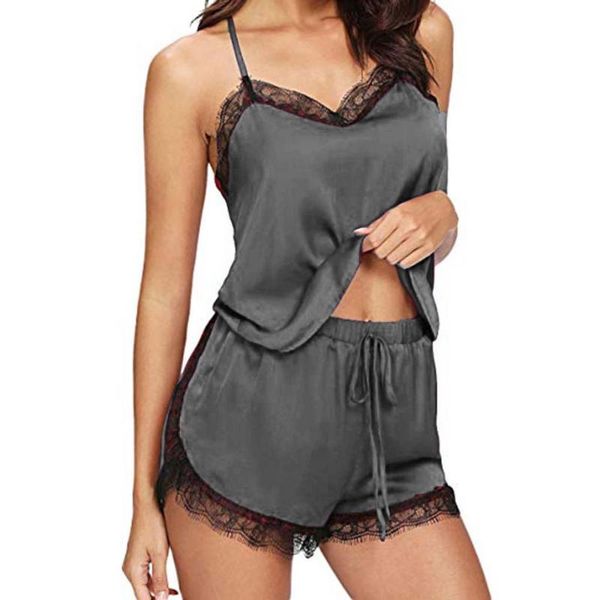 summer pajamas sleepwear for women sleeveless spaghetti strap nightwear lace trim satin cami shorts pajama sets p3m, Black;red
summer pajamas sleepwear for women sleeveless spaghetti strap nightwear lace trim satin cami shorts pajama sets p3m, Black;red