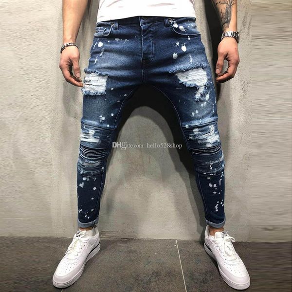 mens slim denim casual jeans skinny biker denim stylish motorcycle moto hip hop men jeans trousers, Blue
mens slim denim casual jeans skinny biker denim stylish motorcycle moto hip hop men jeans trousers, Blue