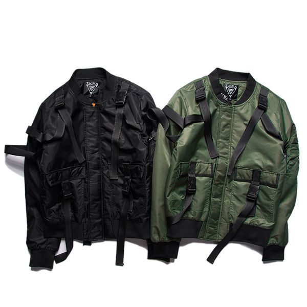 hip hop punk clothes strap motorcycle cargo safari coats streerwear pilot air ma1 bomber jacket men, Black;brown
hip hop punk clothes strap motorcycle cargo safari coats streerwear pilot air ma1 bomber jacket men, Black;brown