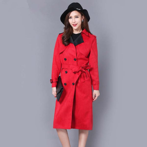 plus size 6xl suede trench coat for women new spring double breasted trench coat long overcoat windbreaker elegant outwear aq785, Tan;black
plus size 6xl suede trench coat for women new spring double breasted trench coat long overcoat windbreaker elegant outwear aq785, Tan;black