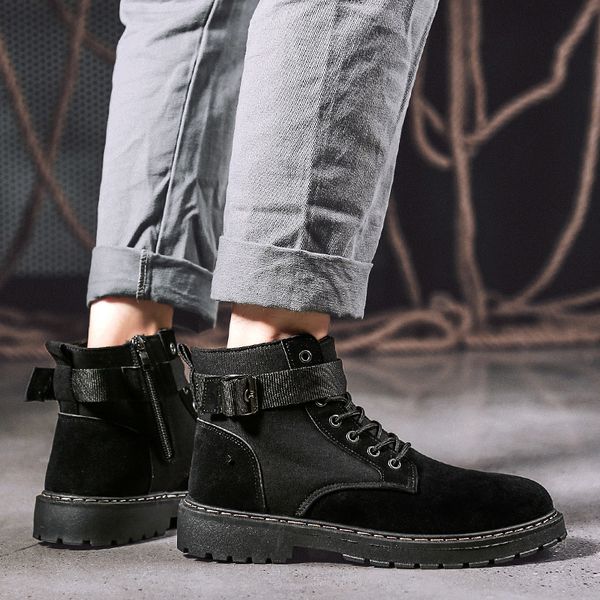 new man boots shoes leather ankle boots men lace up working shoes for men military boots breathable high men shoes schoenen, Black
new man boots shoes leather ankle boots men lace up working shoes for men military boots breathable high men shoes schoenen, Black