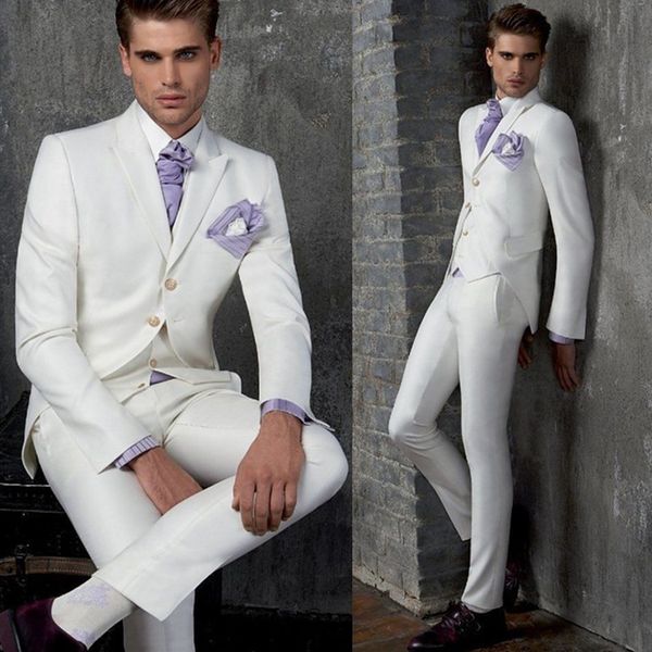 white groomsmen wedding pants suits peaked lapel mens formal tuxedos one button custom made blazer(jacket+pants+vest), Black;gray
white groomsmen wedding pants suits peaked lapel mens formal tuxedos one button custom made blazer(jacket+pants+vest), Black;gray