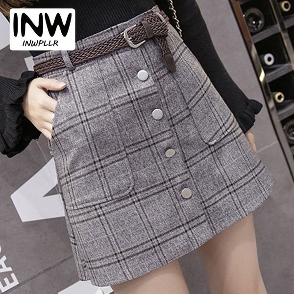 new autumn skirts womens fashion plaid skirt femme single breaste faldas female casual brown gray xadrez women skirt, Black;gray
new autumn skirts womens fashion plaid skirt femme single breaste faldas female casual brown gray xadrez women skirt, Black;gray