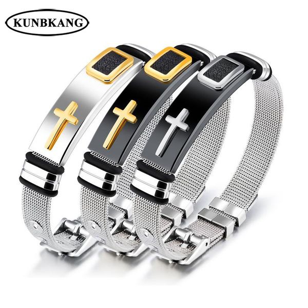 length adjustable bracelet for men women bangle watch band design stainless steel net band christian cross prayer male jewelry, White
length adjustable bracelet for men women bangle watch band design stainless steel net band christian cross prayer male jewelry, White