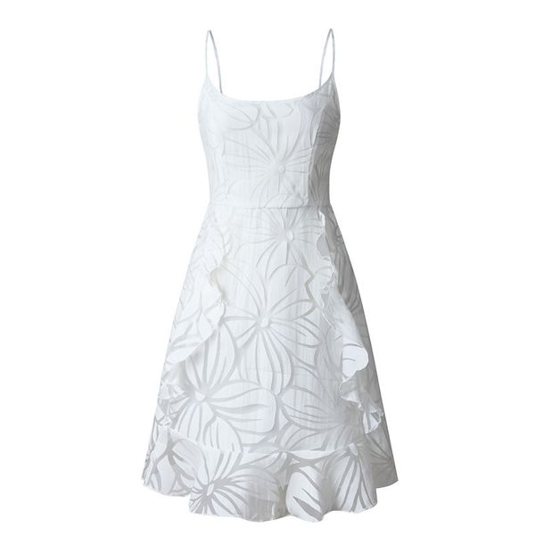 women white mesh dress elegant vestidos mujer summer sleeveless backless spaghetti strap a line mini ruffle dress, Black;gray
women white mesh dress elegant vestidos mujer summer sleeveless backless spaghetti strap a line mini ruffle dress, Black;gray