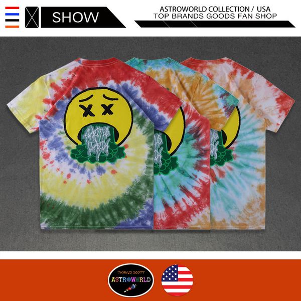 men designer travis scott astroworld sicko spoof smile earth tie-dye short-sleeved t-shirt men short sleeve shirt casual tshirt tee, White;black
men designer travis scott astroworld sicko spoof smile earth tie-dye short-sleeved t-shirt men short sleeve shirt casual tshirt tee, White;black