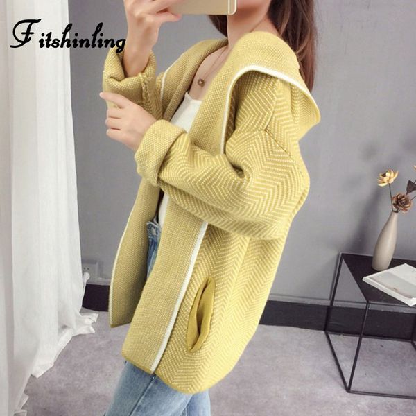 fitshinling 2019 hooded knitted cardigans sweaters women's clothing winter 2019 striped loose long jacket cardigan female coat, White
fitshinling 2019 hooded knitted cardigans sweaters women's clothing winter 2019 striped loose long jacket cardigan female coat, White