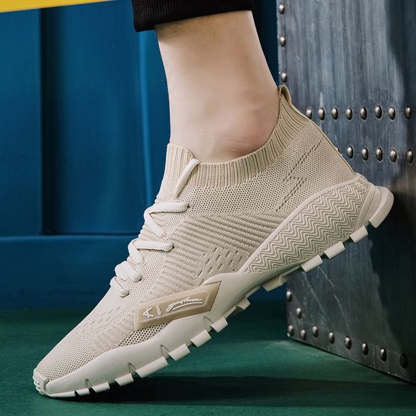 men knitting mesh breathable flat heel shoes sport running casual sneakers foreign trade cross-border men's shoes, Black 
men knitting mesh breathable flat heel shoes sport running casual sneakers foreign trade cross-border men's shoes, Black