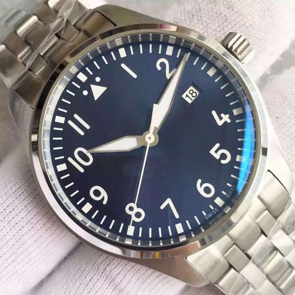 new pilot automatic date mens watches mark xvii 40mm black dial stainless steel strap sports men's mechanical watch, Slivery;brown
new pilot automatic date mens watches mark xvii 40mm black dial stainless steel strap sports men's mechanical watch, Slivery;brown
