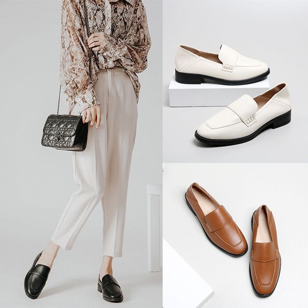 brief shallow single shoes woman chunky heels leather comfy moccasins slip on square toe british flats work ladies loafers, Black
brief shallow single shoes woman chunky heels leather comfy moccasins slip on square toe british flats work ladies loafers, Black