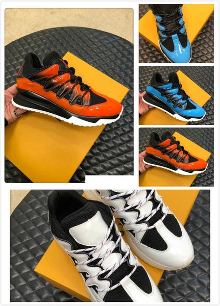 zigzag sneaker mens shoes fashion luxury womens patent leather lace up shoes outdoor walking casual sneakers, Black 
zigzag sneaker mens shoes fashion luxury womens patent leather lace up shoes outdoor walking casual sneakers, Black