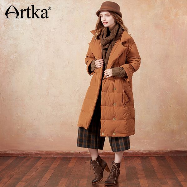 artka 2018 winter new 90% white duck down jacket tassels embroidered three quater sleeve large turn-down collar coat zk10279d, Black
artka 2018 winter new 90% white duck down jacket tassels embroidered three quater sleeve large turn-down collar coat zk10279d, Black