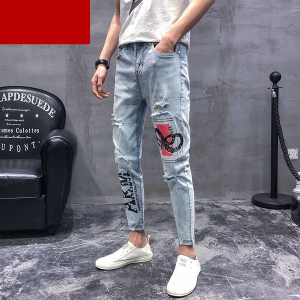 men's jeans autumn ripped hole light blue snake printed hip hop fashion street korean slim beggar feet pencil pants
men's jeans autumn ripped hole light blue snake printed hip hop fashion street korean slim beggar feet pencil pants