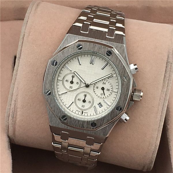 men gmt luxury men's movement stanless steel chronograph 40mm watch quartz wristwatches womens factory lusso sports orologio di watches, Slivery;brown
men gmt luxury men's movement stanless steel chronograph 40mm watch quartz wristwatches womens factory lusso sports orologio di watches, Slivery;brown