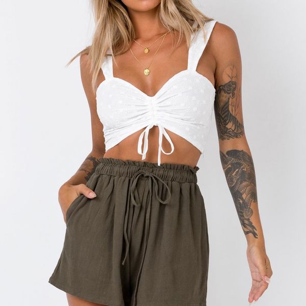 new arrival fashion women white v-neck ruched ribbons backless casual crop camis women clothes 2019 drop shipping
new arrival fashion women white v-neck ruched ribbons backless casual crop camis women clothes 2019 drop shipping